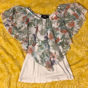 Tank top with shear overlay